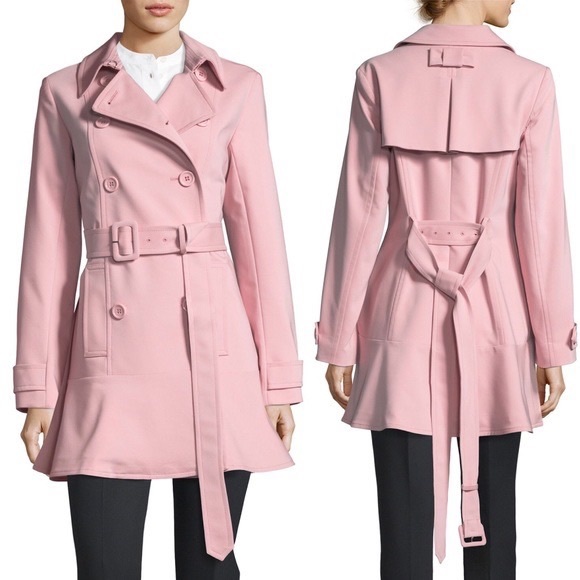 kate spade Jackets & Blazers - Kate Spade New York Ruffle Hem Bow Back trench coat sz Large